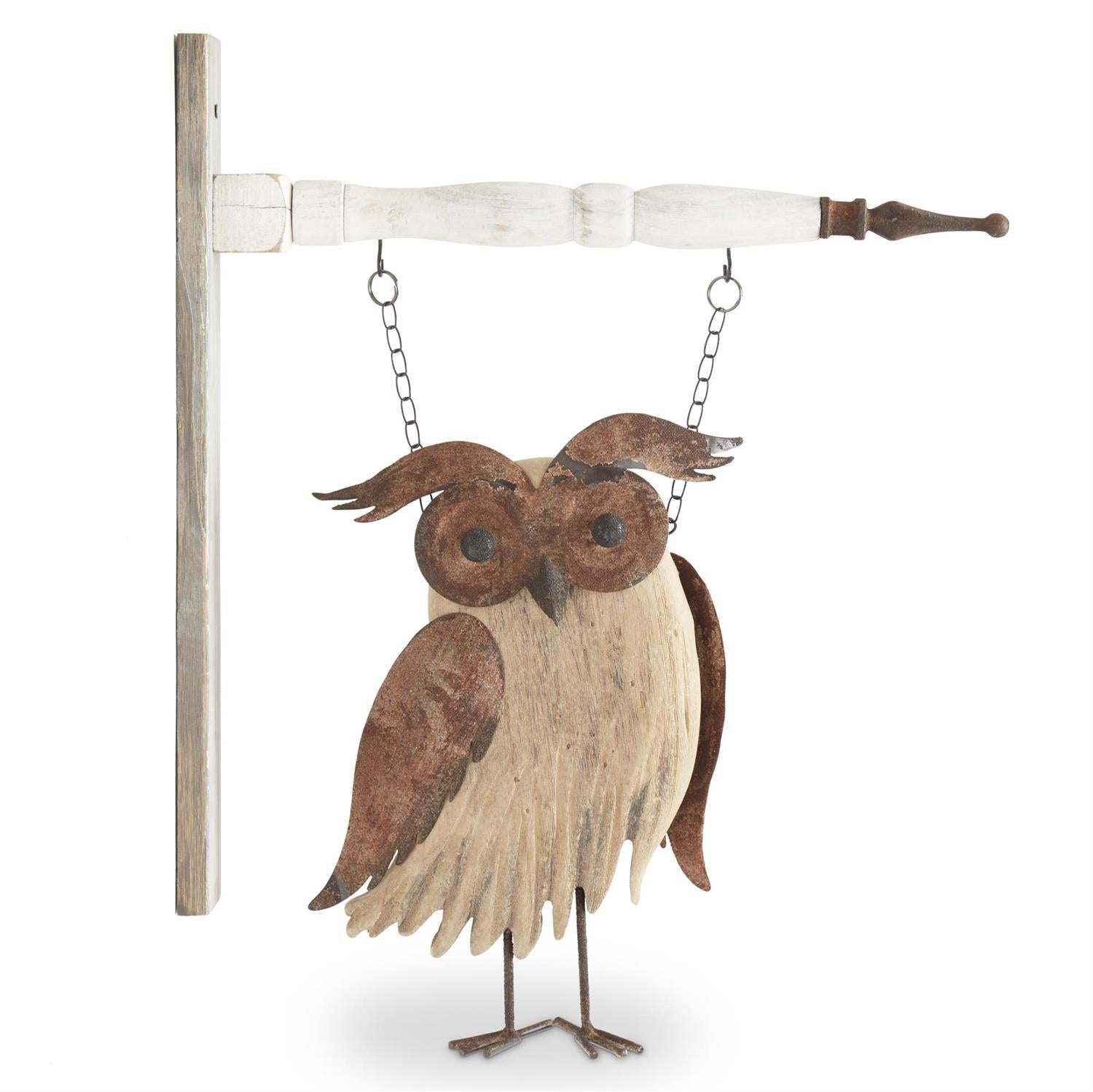 Wood & Metal Owl Arrow Replacement Sign