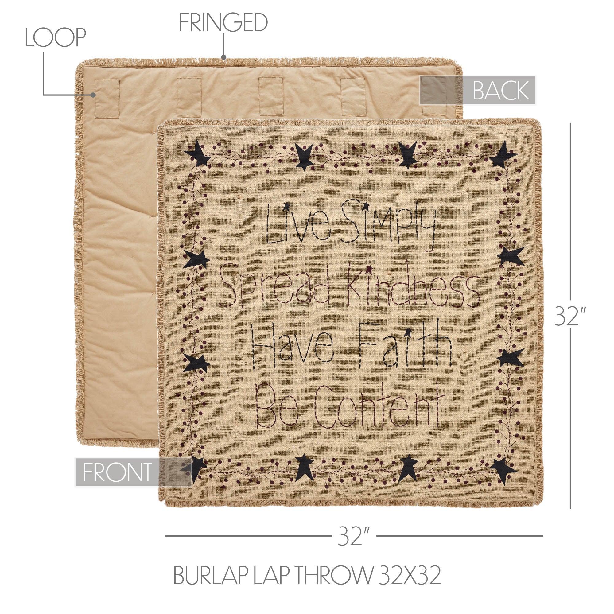 PIP Vinestar Burlap Lap Throw