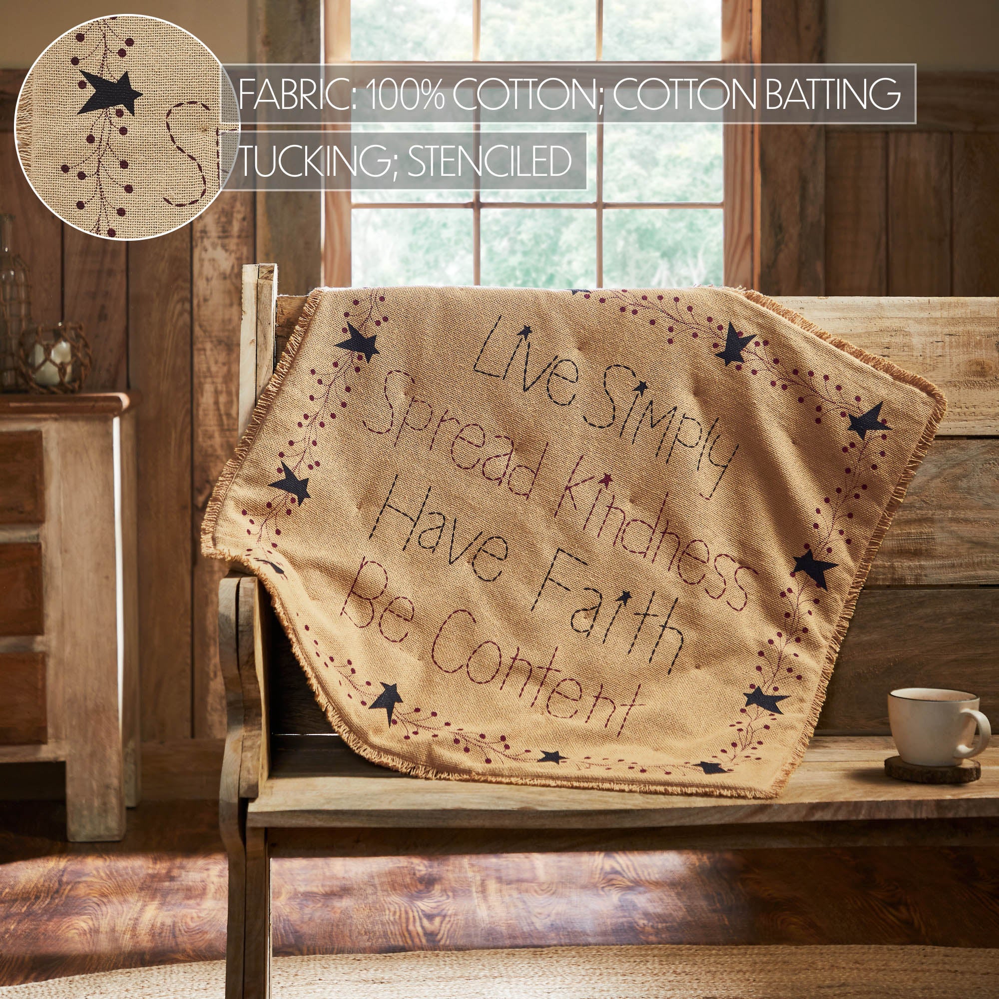 PIP Vinestar Burlap Lap Throw