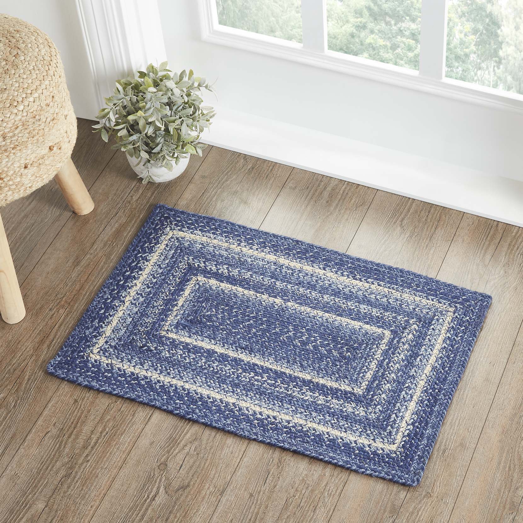 Great Falls Blue Jute Braided Rug