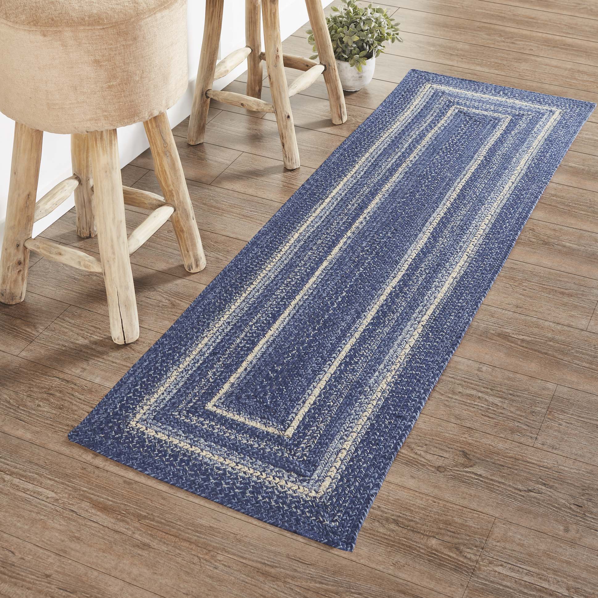 Great Falls Blue Jute Braided Rug