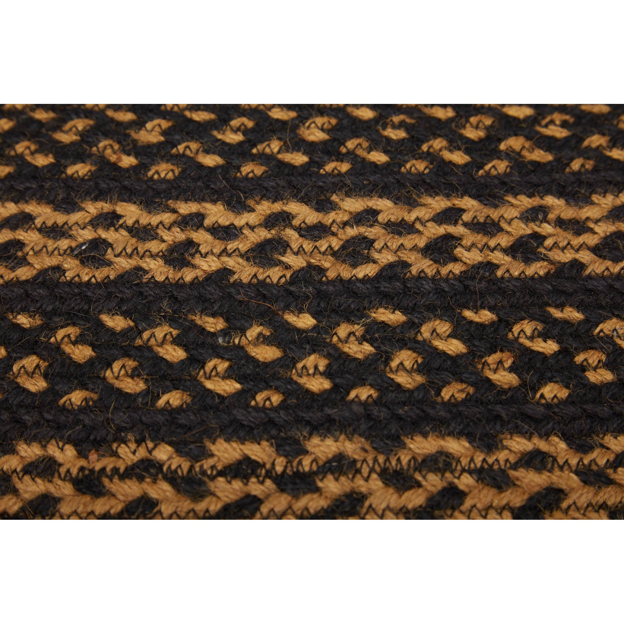 Black and Tan Jute Braided Rug