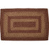 Burgundy and Tan Jute Braided Rug