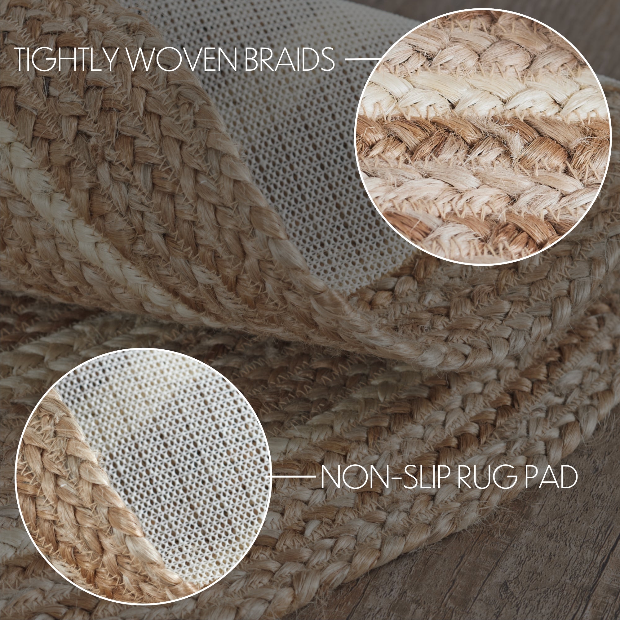 Natural & Creme Jute Braided Rug