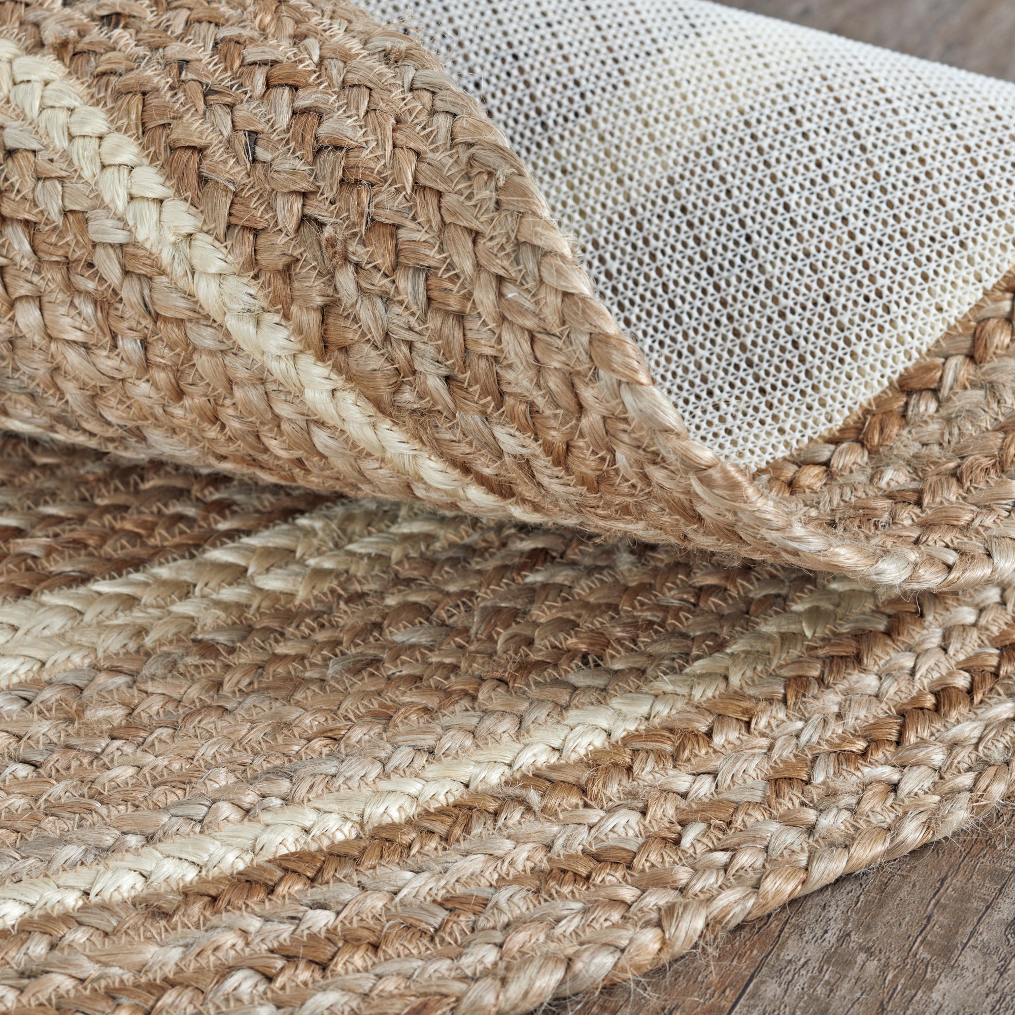 Natural & Creme Jute Braided Rug