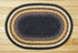 Light & Dark Blue/Mustard C-079 Jute Braided Rug - Oval