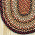 Burgundy / Mustard / Ivory C-319 Jute Braided Rug - Oval