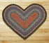 Heart Shaped Jute Braided Rug - Olive/Burgundy/Gray C-043