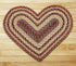 Burgundy/Gray/Cream C-357 Heart Shaped Jute Rug