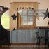 Burlap Natural Black Star Stenciled Swag Curtain