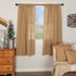 Burlap Natural Tan Short Panel Curtains - 63"L | Country Farmhouse Style Curtains