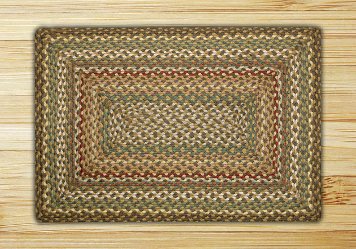 Fir/Ivory C-051 Jute Braided Rug - Rectangular