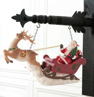 Santa Riding Sleigh with Reindeer Arrow Replacement Sign - SPECIAL ORDER