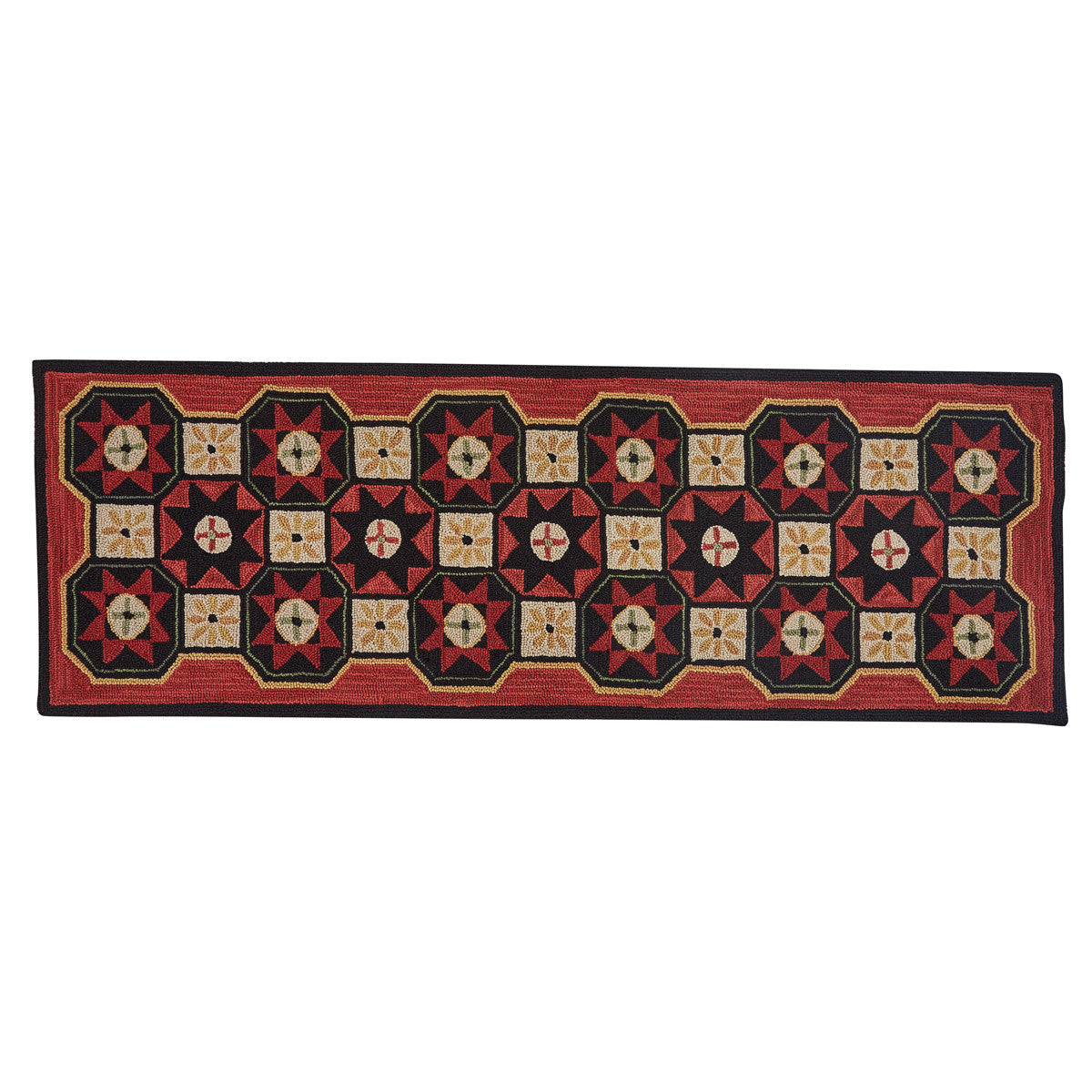 Folk Star Hooked Rug Runner 24x72 by Park Designs - DL Country Barn