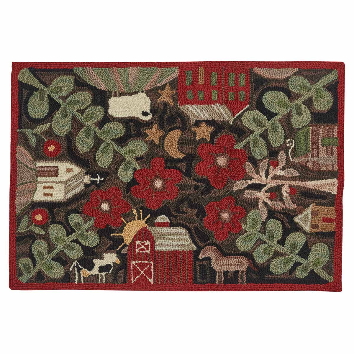 Farm Life Hooked Rug 2x3