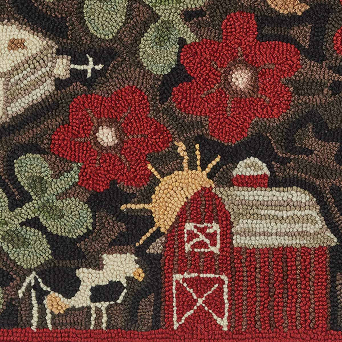 Farm Life Hooked Rug 2x3