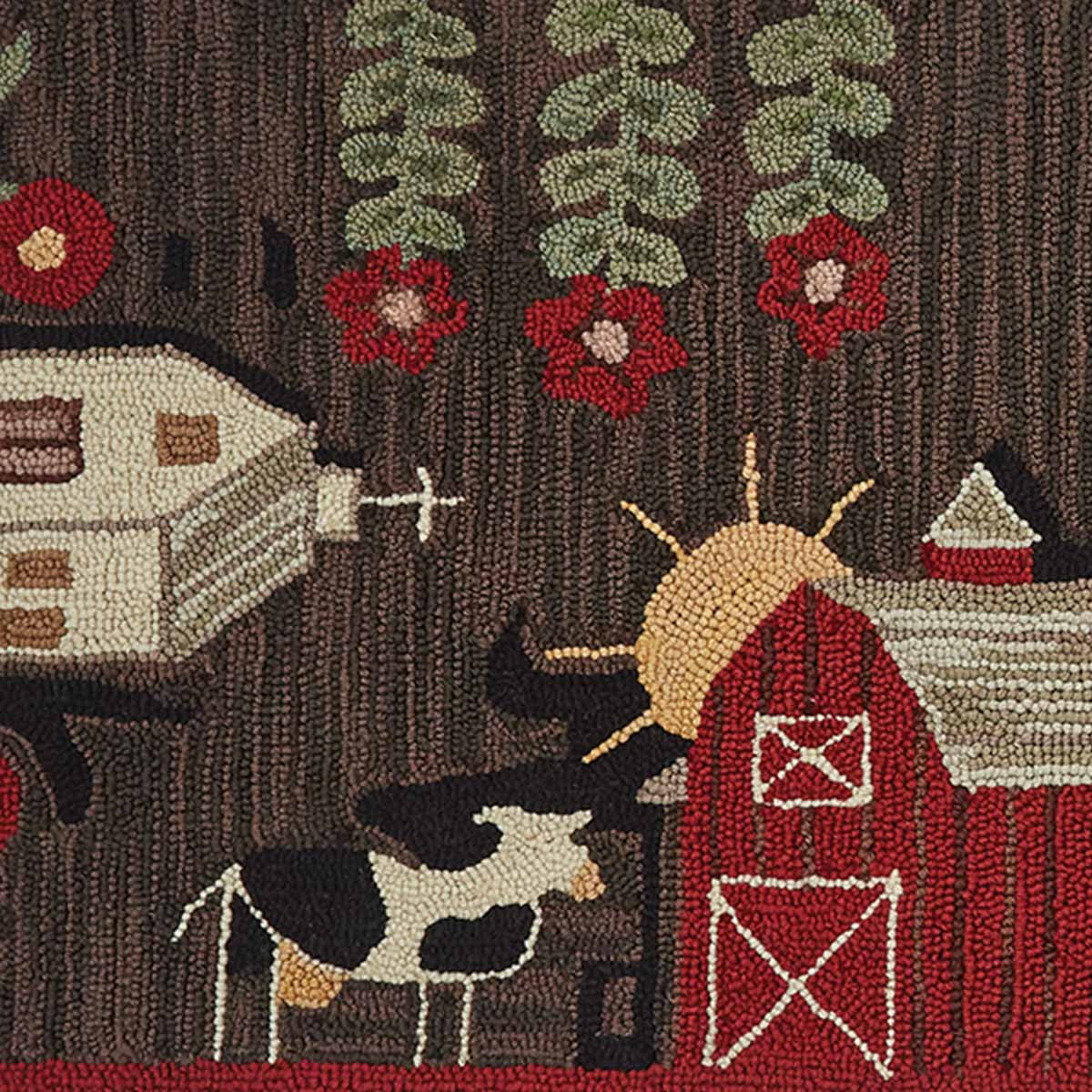 Farm Life Hooked Rug Runner