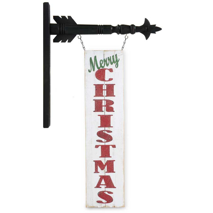 MERRY CHRISTMAS White Wood Arrow Replacement Sign