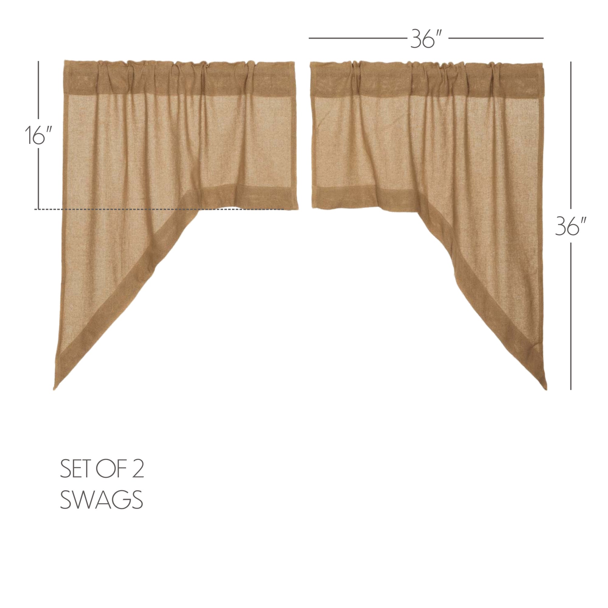 Burlap Natural Swag Curtain