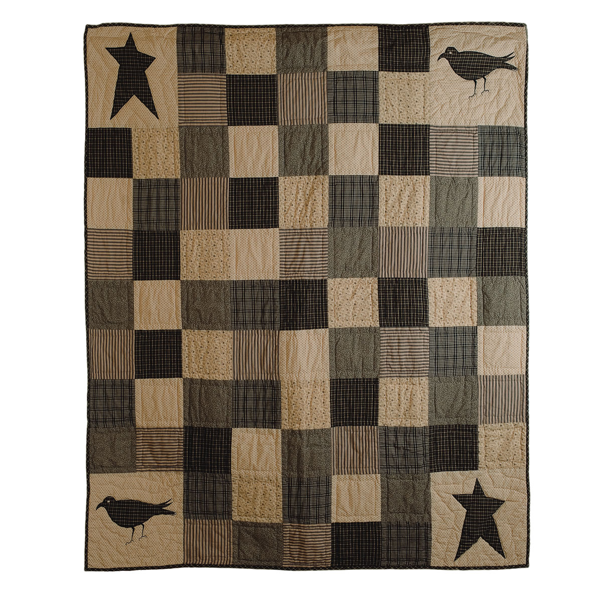 Kettle Grove Crow & Star Quilted Throw