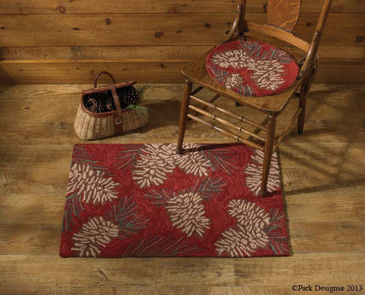 Pinecone Hooked Rug 24x36 by Park Designs - DL Country Barn