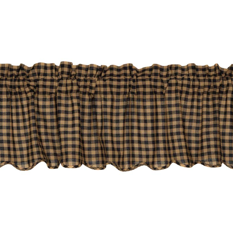 Black Check Scalloped Valance