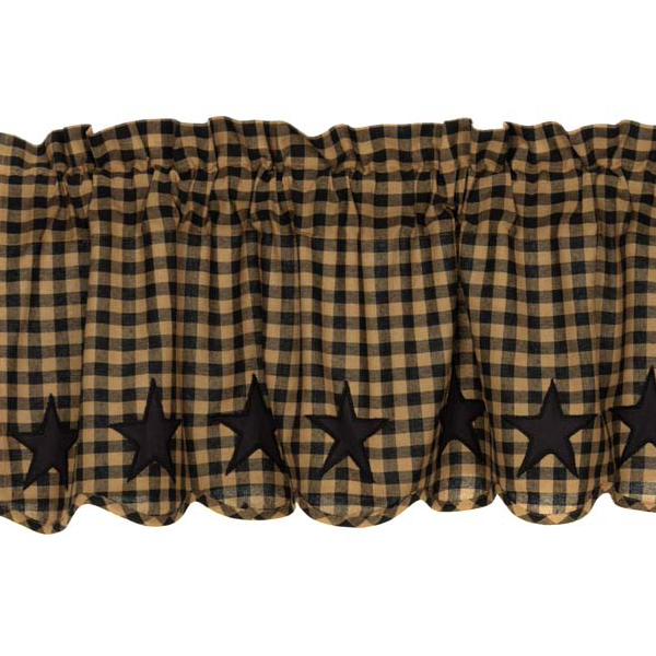 Black Star Scalloped Valance (Choose Size)