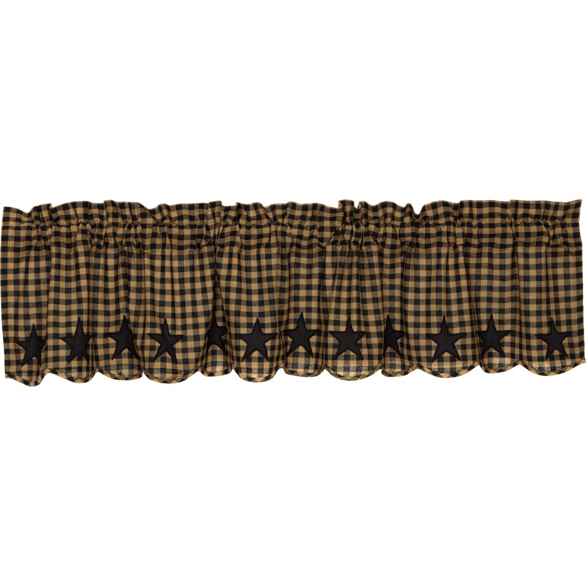 Black Star Scalloped Valance (Choose Size)