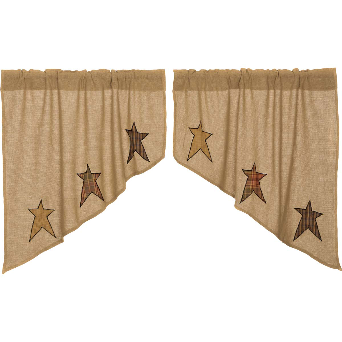 Stratton Burlap Applique Star Swag Curtain