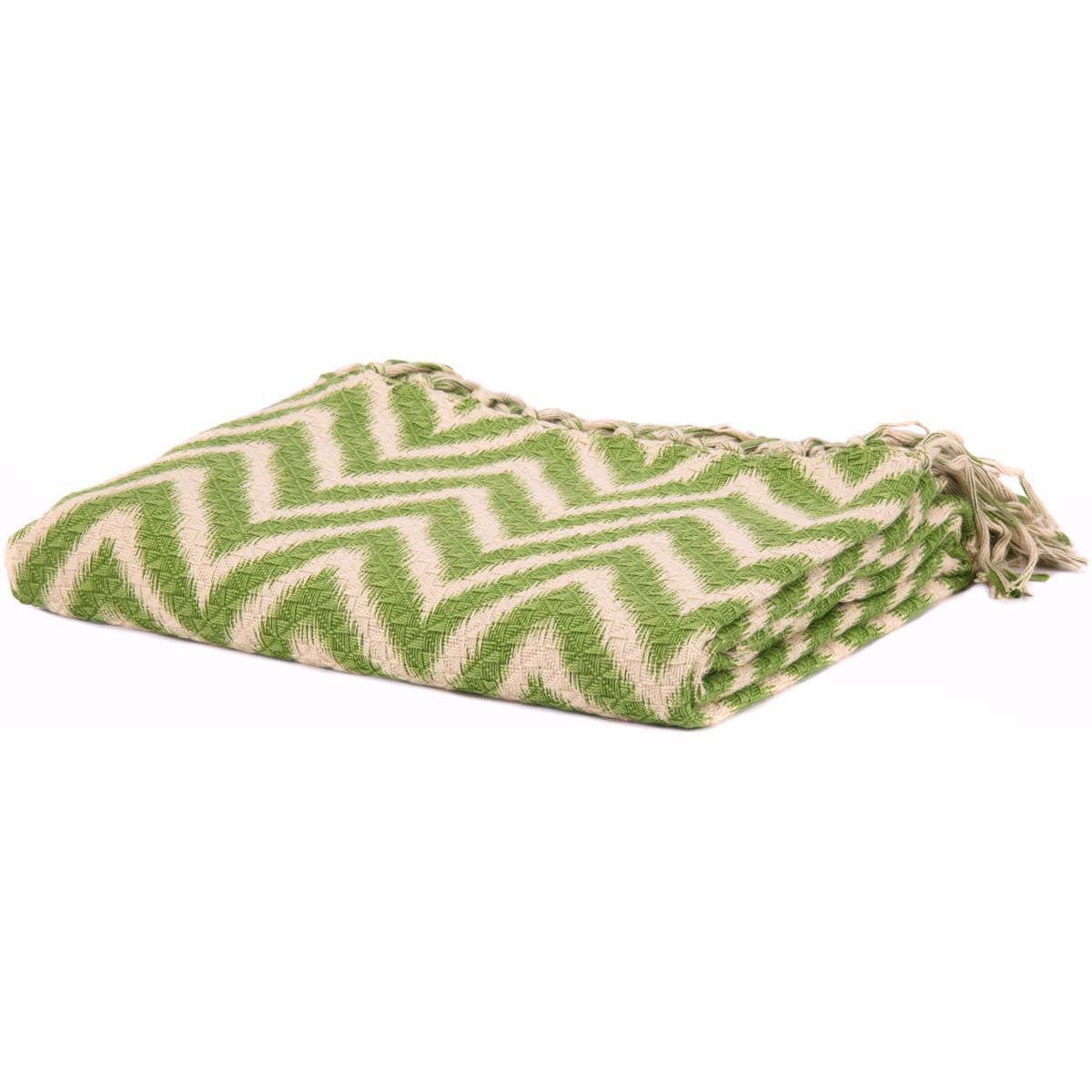 Green Chevron Woven Throw