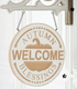 Round Cream Wood Engraved WELCOME Arrow Replacement Sign