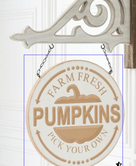 Round Cream Wood Engraved PUMPKINS Arrow Replacement Sign